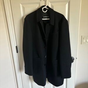 Express Men's Black Wool Coat